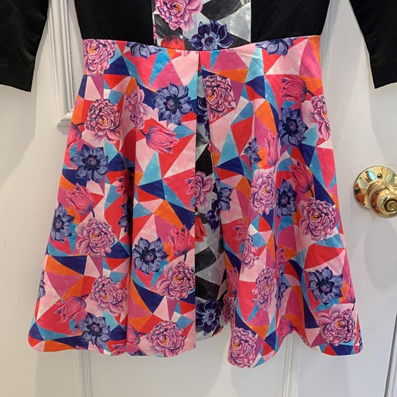 Manoush ‘Arlequin’ Floral Multicolour Skater Dress Size US 4 - Picture 3 of 9